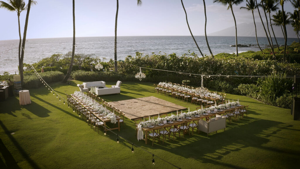 Save costs on your Maui wedding, drone shot